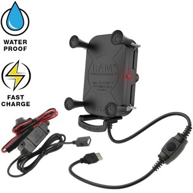RAM X-Grip Tough-Charge Waterproof Wireless Charging Holder with Charger