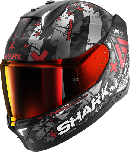 SHARK SKWAL i3 HELLCAT Mat Black Chrom Red