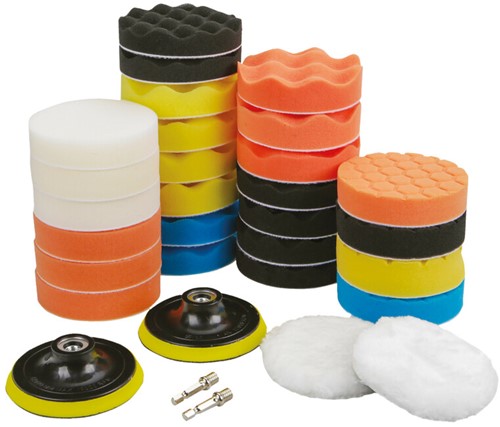BUFFERS FOR POLISHING CARS - SET OF 31 PIECES