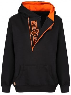 Motogirl Helmet Hoodie Black/Orange Size S