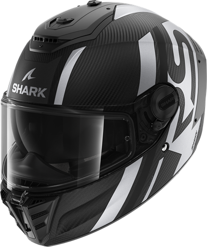 SHARK SPARTAN RS CARBON SHAWN Mat Carbon Black Silver