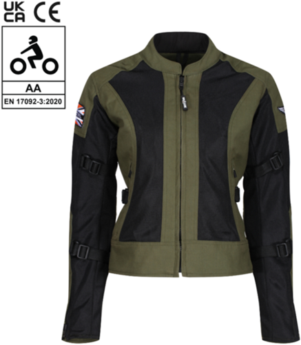 Motogirl Jodie Mesh Jacket Khaki Green size S
